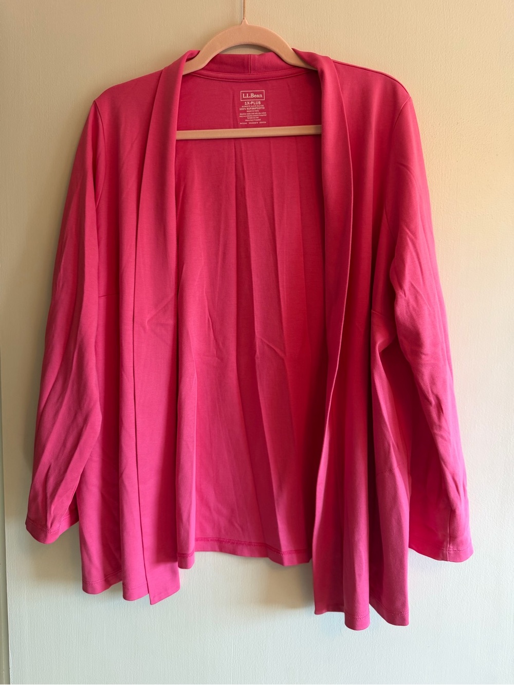 L.L. Bean Pink Open-Front Women's Cardigan Sweater